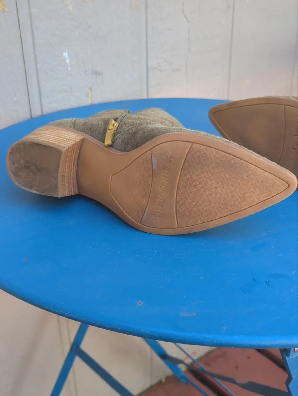 Franco Sarto Olive Suede Ankle Boots
